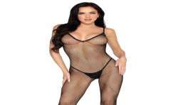 LEG AVENUE 89375 BODYSTOCKING DE RED SIN ENTREPIERNA NEGRO TALLA aNICA