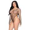 LEG AVENUE 89377 BODYSUIT DE RED INDUSTRIAL DE CORTE ALTO NEGRO TALLA aNICA