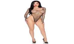 LEG AVENUE 89377 BODYSUIT DE RED INDUSTRIAL DE CORTE ALTO NEGRO TALLA aNICA
