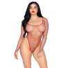 LEG AVENUE 89377 BODYSUIT DE RED INDUSTRIAL DE CORTE ALTO ROJO TALLA aNICA