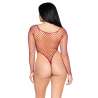 LEG AVENUE 89377 BODYSUIT DE RED INDUSTRIAL DE CORTE ALTO ROJO TALLA aNICA