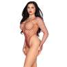 LEG AVENUE 89377 BODYSUIT DE RED INDUSTRIAL DE CORTE ALTO ROJO TALLA aNICA