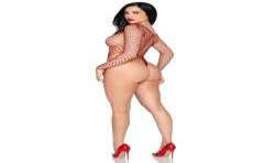 LEG AVENUE 89377 BODYSUIT DE RED INDUSTRIAL DE CORTE ALTO ROJO TALLA aNICA
