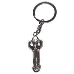 DIABLO PICANTE LLAVERO METAL PENE PLATA