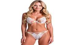 PASSION RESILQUE SET SUJETADOR TANGA BLANCO L XL