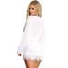 SUBBLIME BABYDOLL MANGA LARGA BLANCO CON FLECOS S M