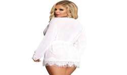 SUBBLIME BABYDOLL MANGA LARGA BLANCO CON FLECOS S M