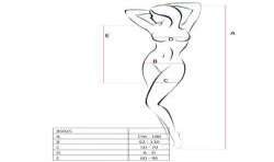 PASSION WOMAN BS025 BODYSTOCKING ESTILO VESTIDO NEGRO TALLA UNICA