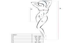 PASSION WOMAN BS027 BODYSTOCKING ESTILO VESTIDO NEGRO TALLA UNICA