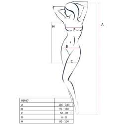 PASSION WOMAN BS027 BODYSTOCKING ESTILO VESTIDO NEGRO TALLA UNICA
