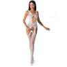 PASSION WOMAN BS057 BODYSTOCKING BLANCO TALLA UNICA