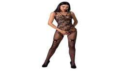 PASSION WOMAN BS076 BODYSTOCKING TALLA UNICA NEGRO