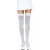 LEG AVENUE MEDIAS NYLON BLANCO Y LAZO BLANCO